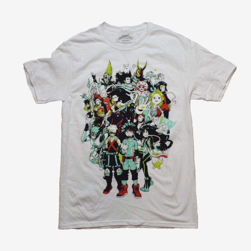 My Hero Academia Mens My Hero Academia Anime Group Image White Shirt New Small